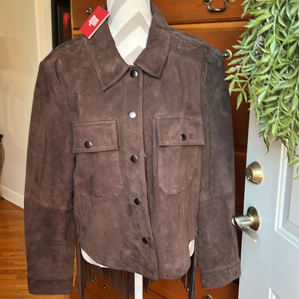 Reba Brand Leather/Suede Jacket With Fringe Xl